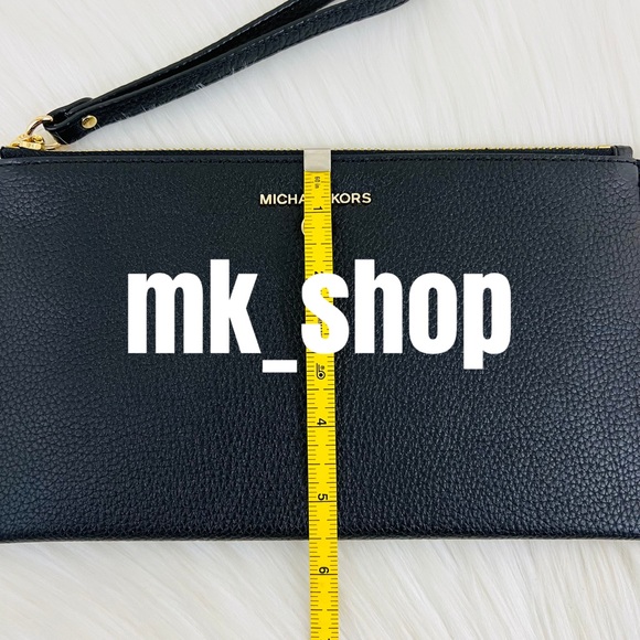 Michael Kors Jet Set Charm Large Zip Clutch Wristlet Black - Picture 10 of 11